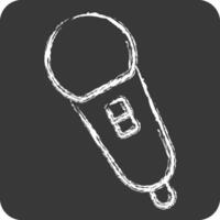 Icon Singing Mic. related to Hobbies symbol. chalk Style. design editable vector