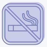 Icon No Smoking. related to Public symbol. two tone style. design editable vector