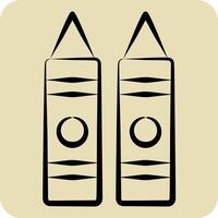 Icon Crayon. related to Kindergarten symbol. hand drawn style. design editable vector
