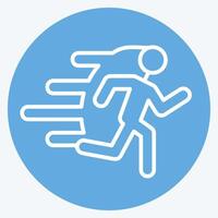 Icon Run. related to Speed symbol. blue eyes style. design editable vector
