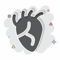 Icon Heart. related to Healthcare symbol. comic style. design editable vector