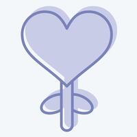 Icon Hurt Ballon. related to Women symbol. two tone style. design editable vector