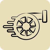 Icon Turbo. related to Speed symbol. hand drawn style. design editable vector
