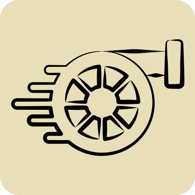 Icon Turbo. related to Speed symbol. hand drawn style. design editable