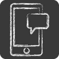 Icon Mobile Chat. related to Hobbies symbol. chalk Style. design editable vector