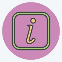 Icon Information. related to Public symbol. color mate style. design editable vector