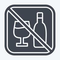 Icon No Alcohol. related to Public symbol. glyph style. design editable vector