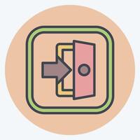 Icon Exit. related to Public symbol. color mate style. design editable vector