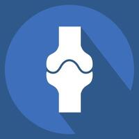Icon Bone. related to Healthcare symbol. long shadow style. design editable vector