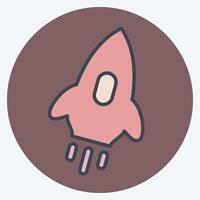 Icon Rocket. related to Speed symbol. color mate style. design editable vector