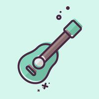 Icon Guitar. related to Hobbies symbol. MBE style. design editable vector