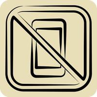 Icon No Phone. related to Public symbol. hand drawn style. design editable vector