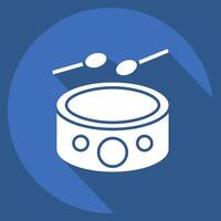Icon Drumbeat. related to Hobbies symbol. long shadow style. design editable vector