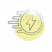 Icon Flash. related to Speed symbol. Color Spot Style. design editable vector