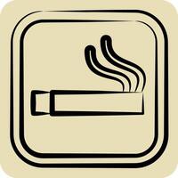 Icon Smoking Area. related to Public symbol. hand drawn style. design editable vector