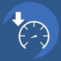 Icon Slow Down. related to Speed symbol. long shadow style. design editable vector