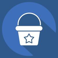 Icon Bucket. related to Kindergarten symbol. long shadow style. design editable vector