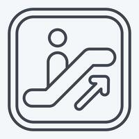 Icon Escalator. related to Public symbol. line style. design editable vector