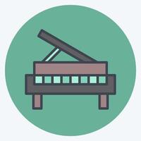 Icon Piano. related to Hobbies symbol. color mate style. design editable vector