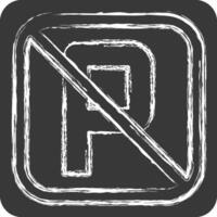 Icon No Parking. related to Public symbol. chalk Style. design editable vector