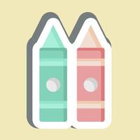 Sticker Crayon. related to Kindergarten symbol. design editable vector