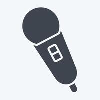 Icon Singing Mic. related to Hobbies symbol. glyph style. design editable vector