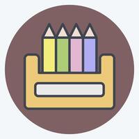 Icon Colour Pencil. related to Kindergarten symbol. color mate style. design editable vector