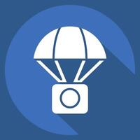Icon Hot Ballon. related to Hobbies symbol. long shadow style. design editable vector