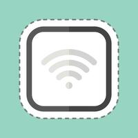 Sticker line cut Wifi. related to Public symbol. design editable vector