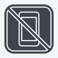 Icon No Phone. related to Public symbol. glyph style. design editable vector