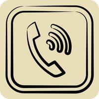 Icon Phone. related to Public symbol. hand drawn style. design editable vector
