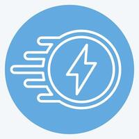 Icon Flash. related to Speed symbol. blue eyes style. design editable vector