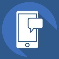 Icon Mobile Chat. related to Hobbies symbol. long shadow style. design editable vector