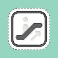 Sticker line cut Escalator. related to Public symbol. design editable vector