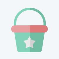 Icon Bucket. related to Kindergarten symbol. flat style. design editable vector