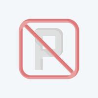 Icon No Parking. related to Public symbol. flat style. design editable vector