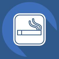 Icon Smoking Area. related to Public symbol. long shadow style. design editable vector
