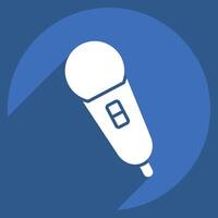 Icon Singing Mic. related to Hobbies symbol. long shadow style. design editable vector