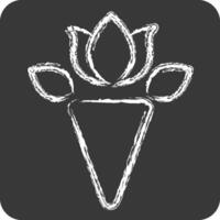 Icon Rose Bouquet. related to Women symbol. chalk Style. design editable vector