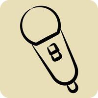 Icon Singing Mic. related to Hobbies symbol. hand drawn style. design editable vector