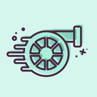 Icon Turbo. related to Speed symbol. MBE style. design editable vector