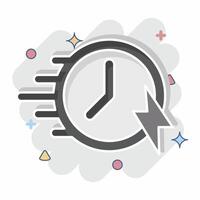 Icon Velocity. related to Speed symbol. comic style. design editable vector