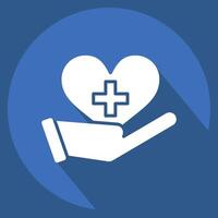Icon Health. related to Healthcare symbol. long shadow style. design editable vector