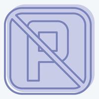 Icon No Parking. related to Public symbol. two tone style. design editable vector