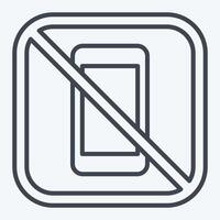 Icon No Phone. related to Public symbol. line style. design editable vector