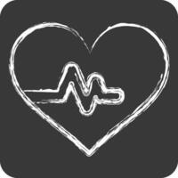 Icon Heart Rate. related to Healthcare symbol. chalk Style. design editable vector