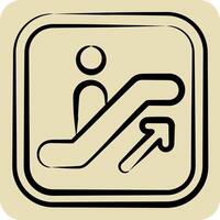 Icon Escalator. related to Public symbol. hand drawn style. design editable vector