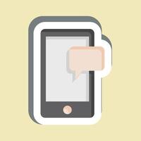 Sticker Mobile Chat. related to Hobbies symbol. design editable vector