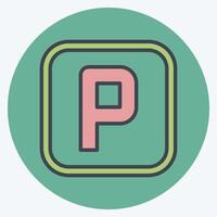 Icon Parking. related to Public symbol. color mate style. design editable vector
