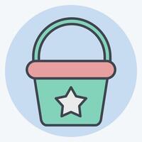 Icon Bucket. related to Kindergarten symbol. color mate style. design editable vector